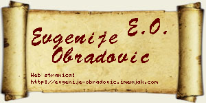 Evgenije Obradović vizit kartica